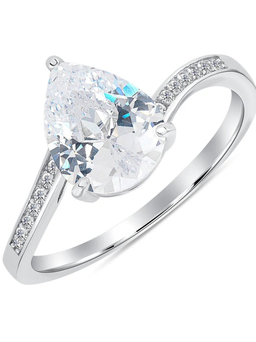 14k Gold plated 2ct pear shape Engagement Ring